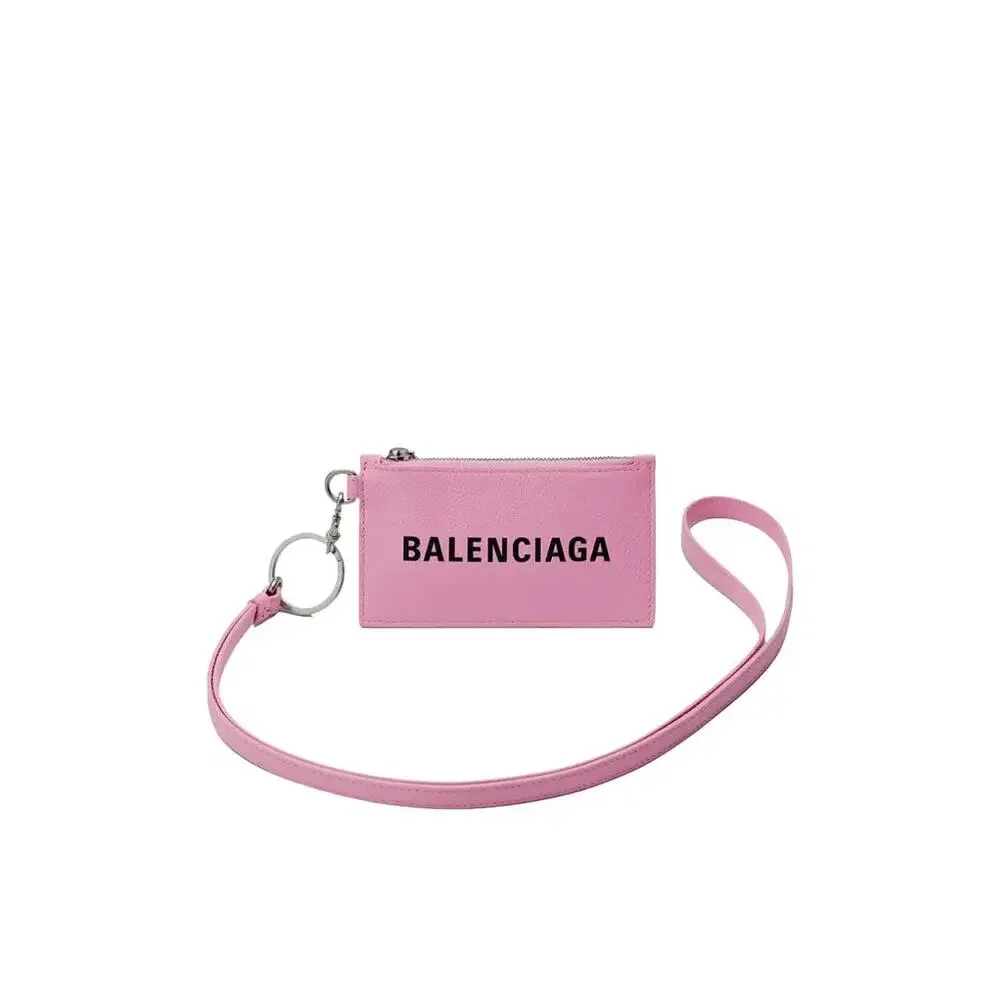 Balenciaga Cash Card Case On Keychain ~ Pink